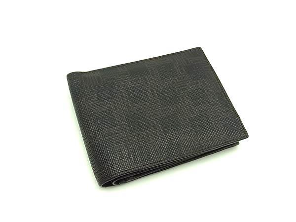 dunhill ダンヒル ディーエイト PVC×レザー 二つ折り 財布 ウォレット 札入れ カード入れ 小銭入れ ダークブラウン系 DJ5147_画像2