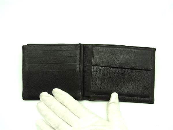 dunhill ダンヒル ディーエイト PVC×レザー 二つ折り 財布 ウォレット 札入れ カード入れ 小銭入れ ダークブラウン系 DJ5147_画像3