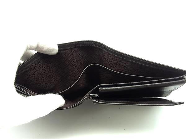 dunhill ダンヒル ディーエイト PVC×レザー 二つ折り 財布 ウォレット 札入れ カード入れ 小銭入れ ダークブラウン系 DJ5147_画像5