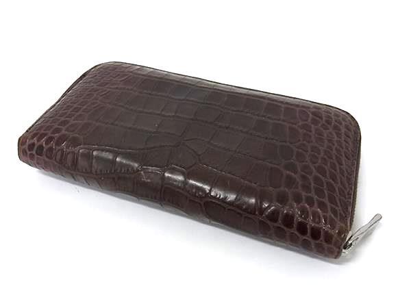 # прекрасный товар # Orobianco Orobianco крокодил type вдавлено . кожа раунд застежка-молния длинный кошелек бумажник мужской оттенок коричневого DJ3458
