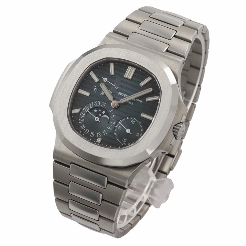  Patek Philip Nautilus маленький comp like-shon письменная гарантия 2022 год 5712/1A-001 нержавеющая сталь самозаводящиеся часы голубой циферблат 