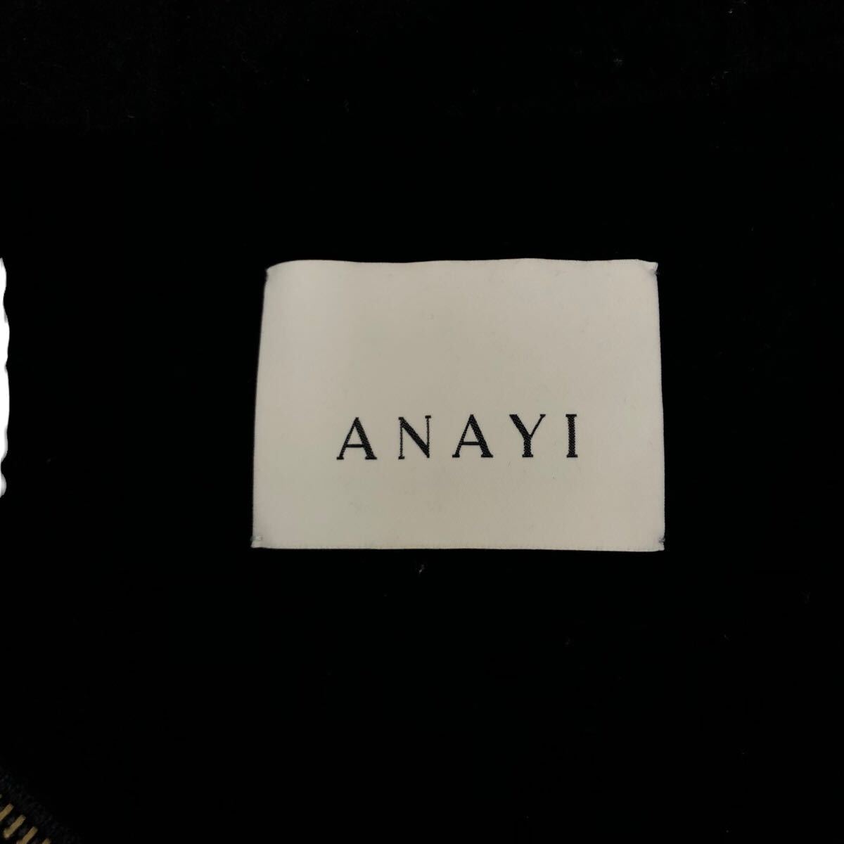 12K347-83 ANAYI アナイ 長袖 フード コート ロング アウター ジップ 上着 羽織り ネイビー レディース 女性用 XL_画像6