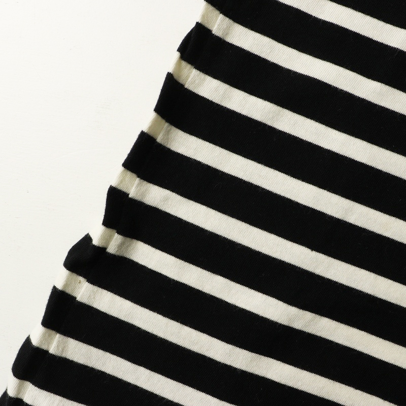 JPタグ サンローランパリ Saint Laurent PARIS エディ期 コットンボーダー半袖Tシャツ M ホワイトブラック┃フランス製【2400014574371】_画像5