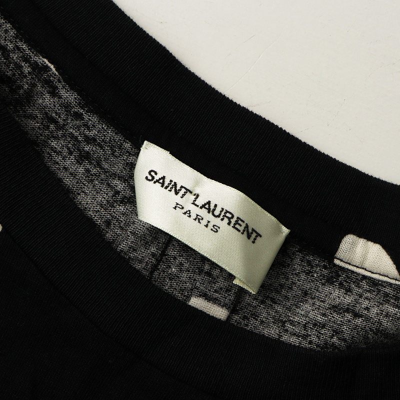 美品 JPタグ サンローランパリ Saint Laurent PARIS エディ期 437178 音符プリント 半袖Tシャツ XS ブラック┃イタリア製【2400014574364】_画像6