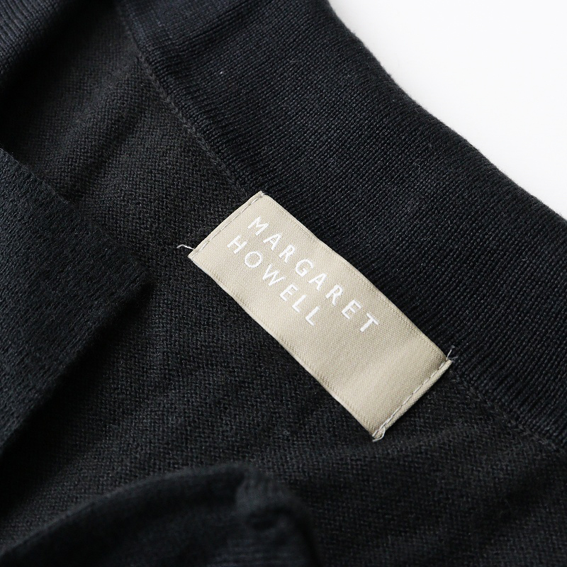 マーガレットハウエル MARGARET HOWELL COTTON SILK POLO コットンシルクニットポロシャツ 2 ブラック┃トップス【2400014707656】_画像6