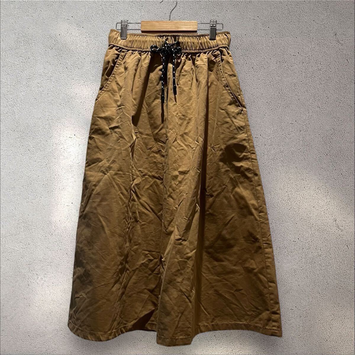 ザラ　スカートカーキ　ウエストゴム、紐　フレアシルエット　XS ZARA スカート_画像2