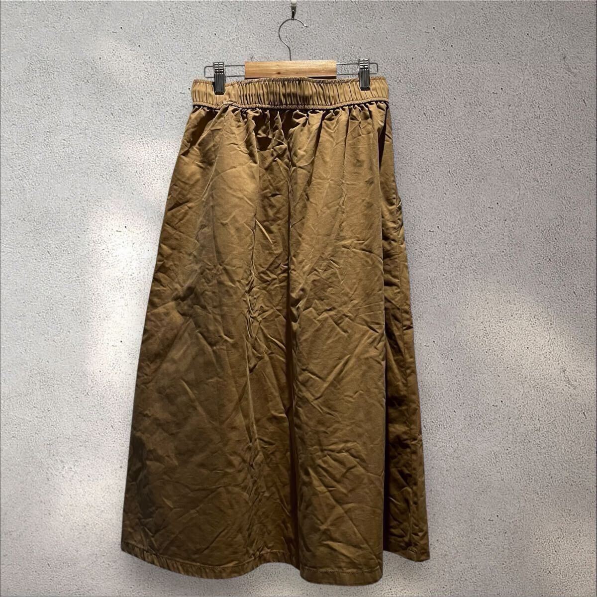 ザラ　スカートカーキ　ウエストゴム、紐　フレアシルエット　XS ZARA スカート_画像3