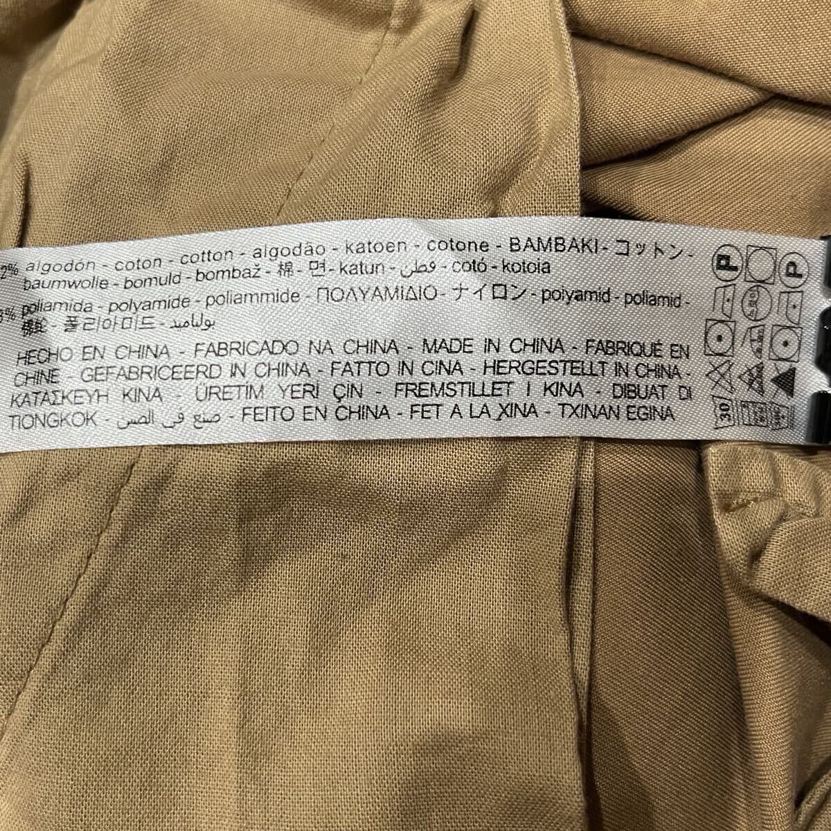 ザラ　スカートカーキ　ウエストゴム、紐　フレアシルエット　XS ZARA スカート_画像7