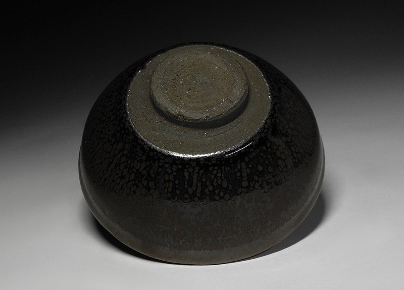 緑屋i■ 中国古玩 天目釉 油滴天目 天目茶碗 天目台 建窯 唐物 時代物 i9/1203-6/30-4#80_画像4