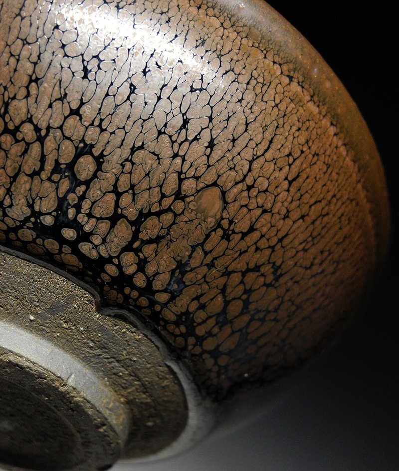 緑屋i■ 中国古玩 天目釉 油滴天目 天目茶碗 天目台 建窯 唐物 時代物 i9/1203-6/30-4#80_画像6