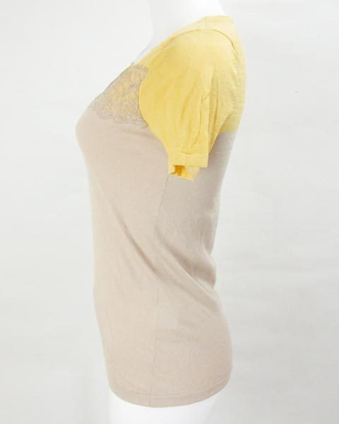 ピンキー＆ダイアン PINKY&DIANNE イエロー ベージュ半袖 ニット 38_画像2