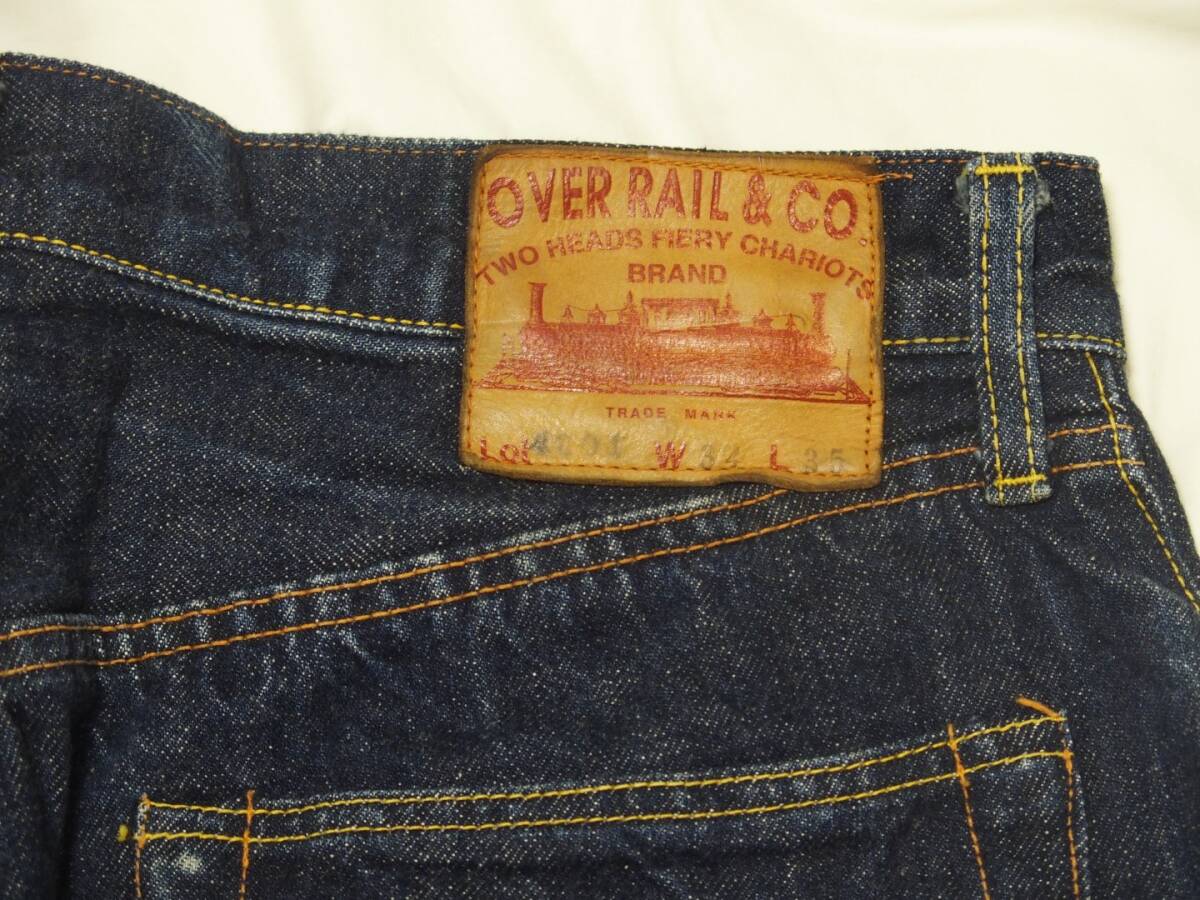 OVER RAIL LOT 4001 W34 L35 復刻ジーンズ レプリカ リアルマッコイズ ブートレガーズ バーンストーマーズ ウェアハウス_画像3