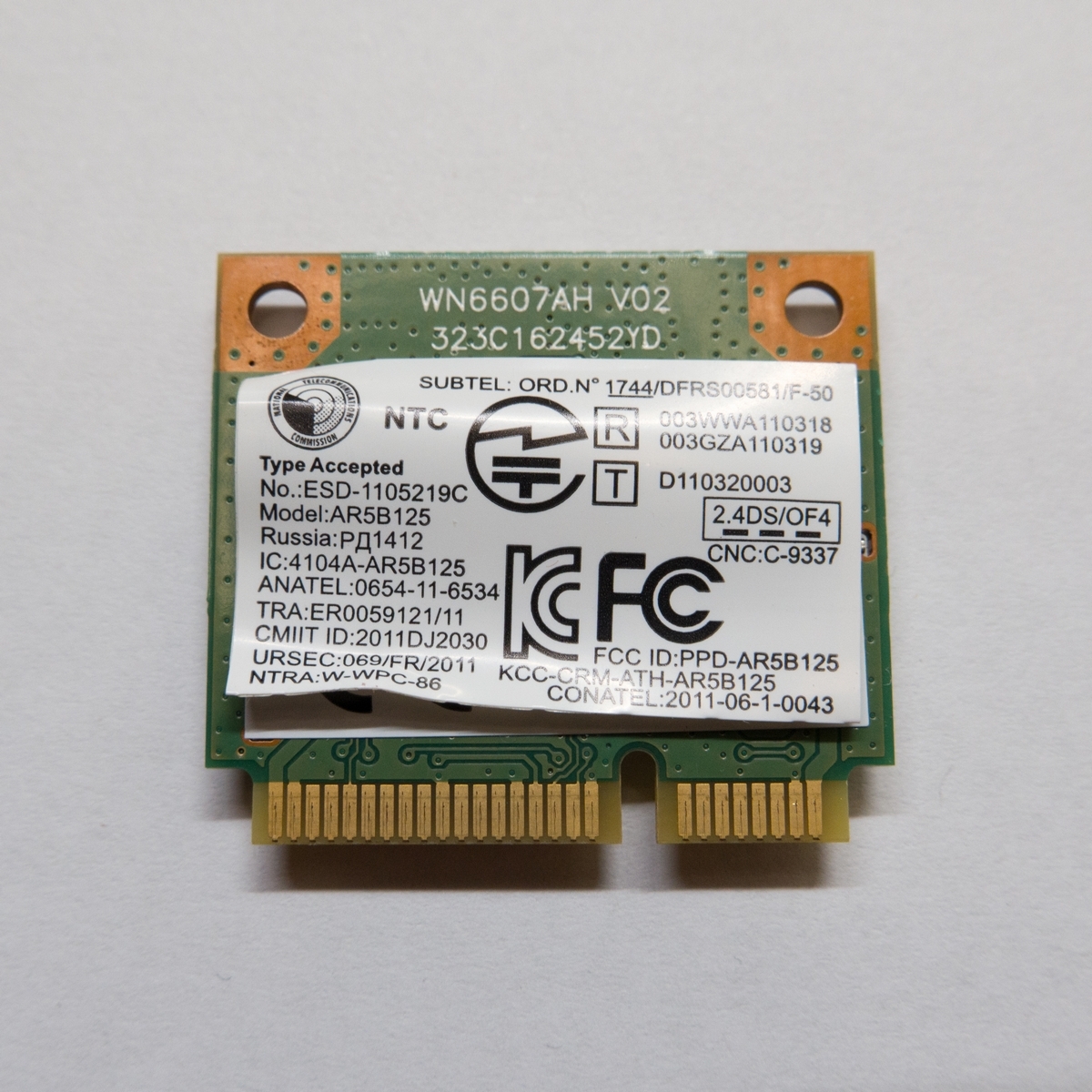 ■Wi-Fiカード■WN6607AH-L6■NEC：LaVie S LS150■PC-LS150NSB（ノートPC）純正取外し品■動作品_画像2