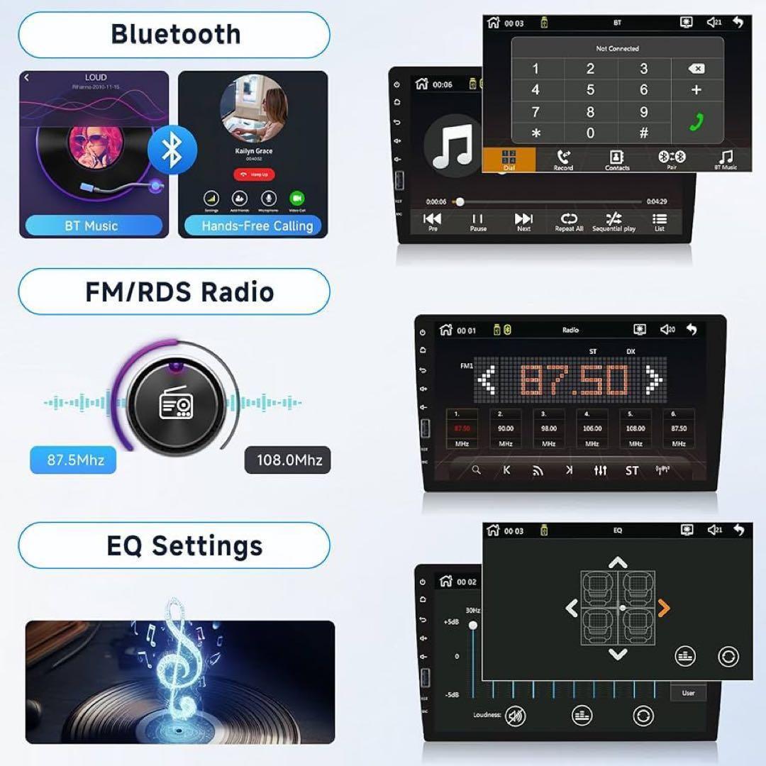 [ новый товар *9 дюймовый ]1DIN дисплей аудио сенсорный экран камера заднего обзора имеется Bluetooth/FM радио /EQ IOS.Android зеркало кольцо функция 