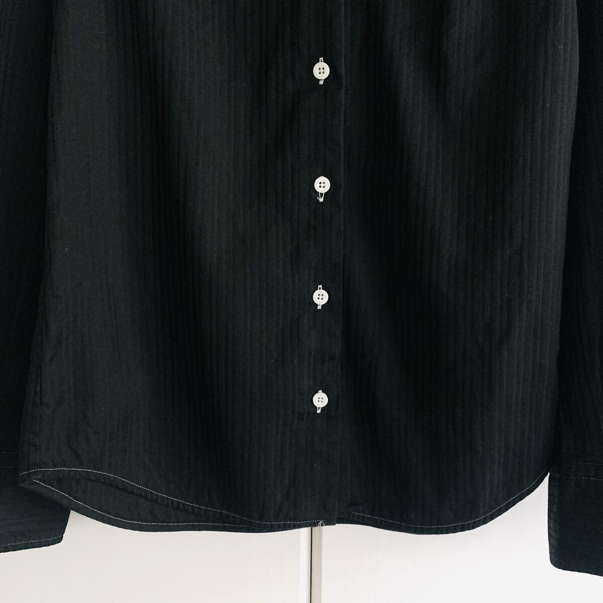 美品 ヴィヴィアンウエストウッド オーブロゴ ステッチ ストライプ ブラウス ブラック 長袖シャツ_画像3