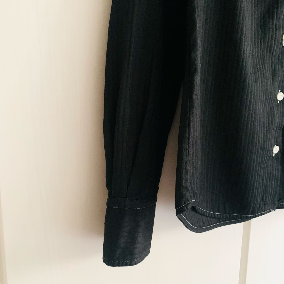 美品 ヴィヴィアンウエストウッド オーブロゴ ステッチ ストライプ ブラウス ブラック 長袖シャツ_画像5