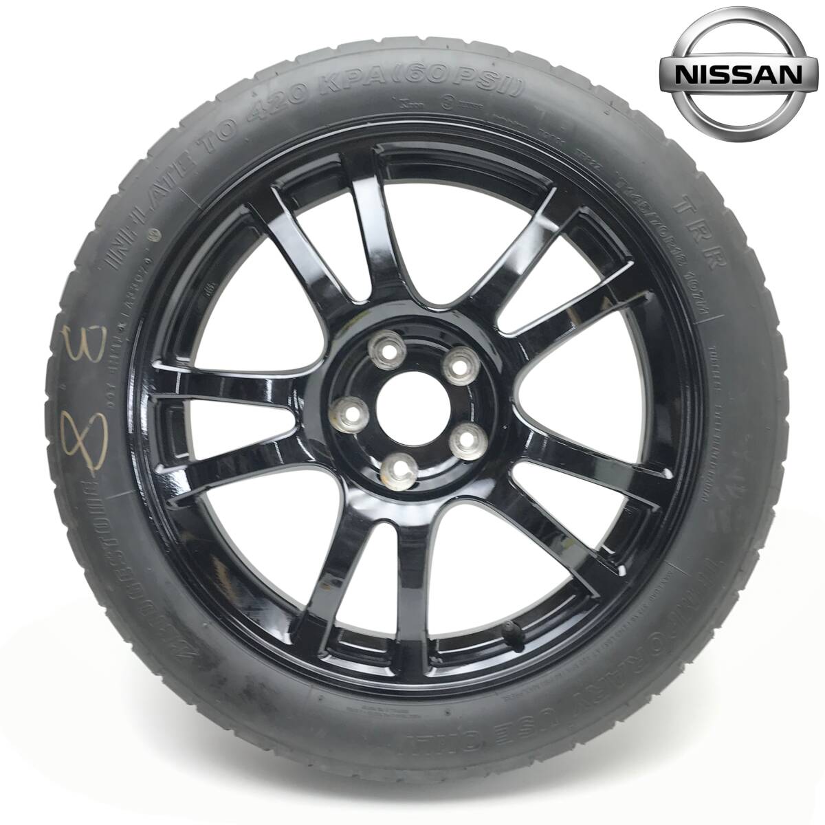 ▲未使用品 スカイライン CKV36 フーガ KY51 日産純正 スペア タイヤ テンパー 145/70R18 18インチ PCD114.3/5H ビッグキャリパー対応▲_画像1