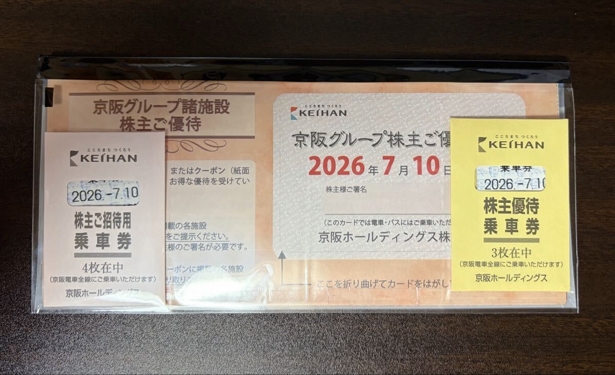 京阪ホールディングス 株主優待 京阪電車 乗車券 グループ施設ご優待 ひらかたパークご招待券_画像1