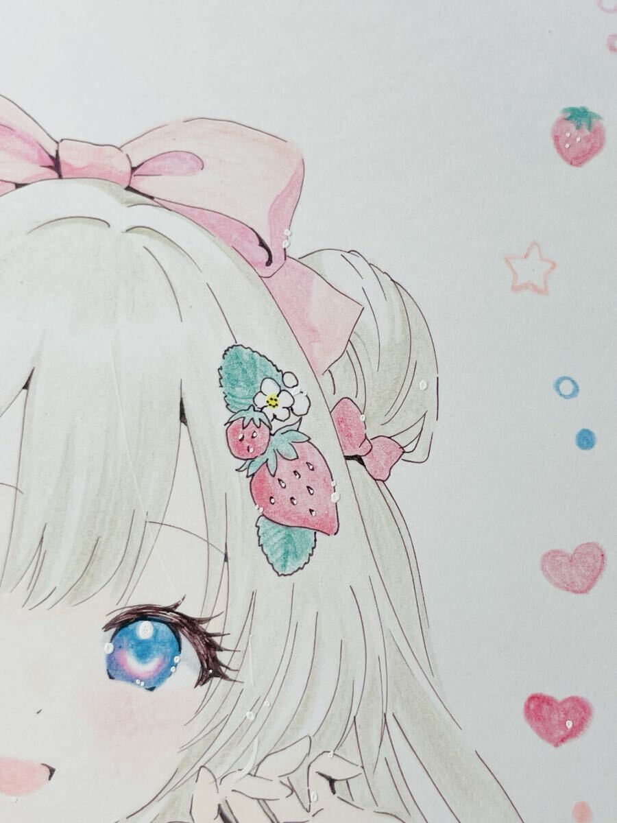  ручные иллюстрации [ клубника . розовый ].. симпатичный девочка Лолита одежда готовая одежда девушка .