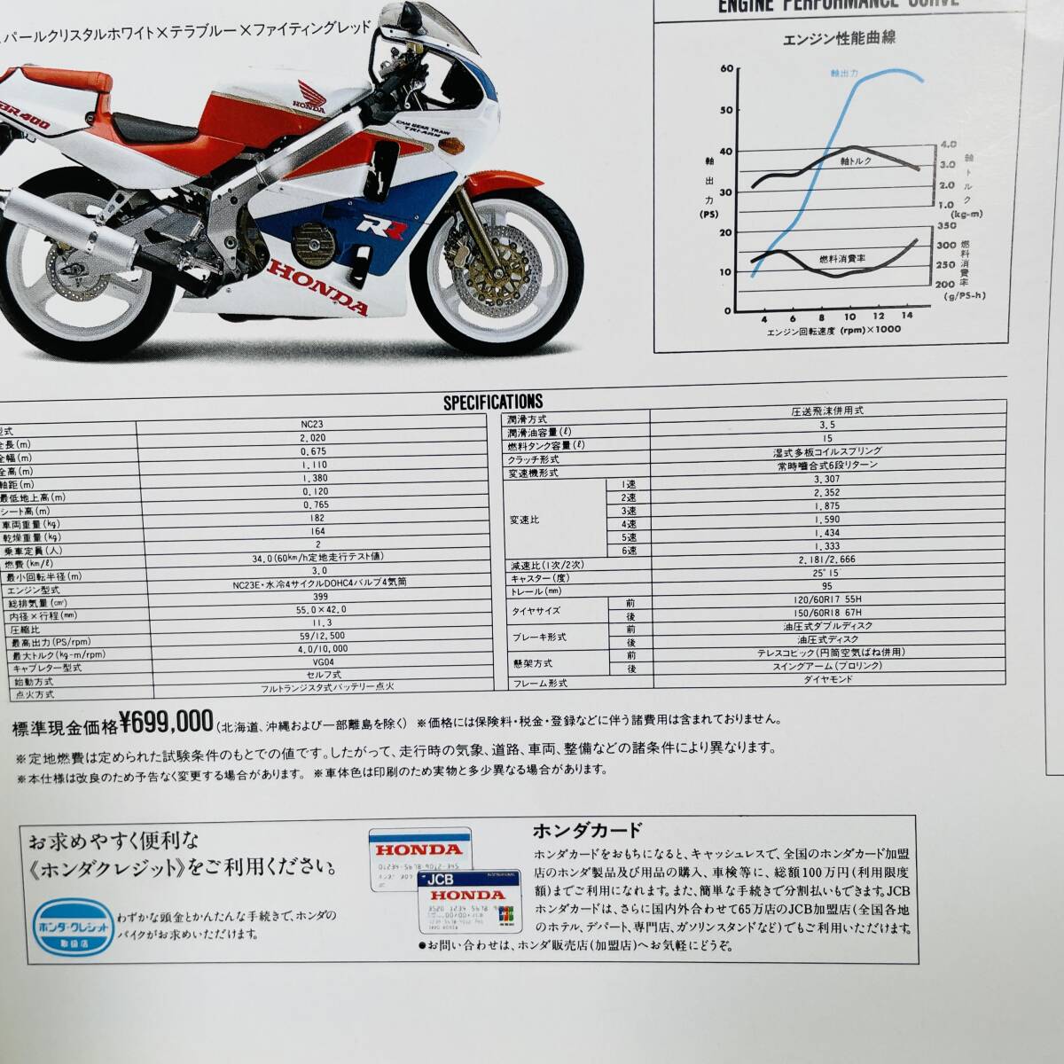  Honda CBR400RR NC23.. каталог брошюра 