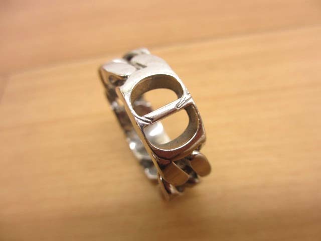 美品 DIOR ディオール CD Icon Chain Ring チェーンリング アイコン Ag925 シルバー_画像2