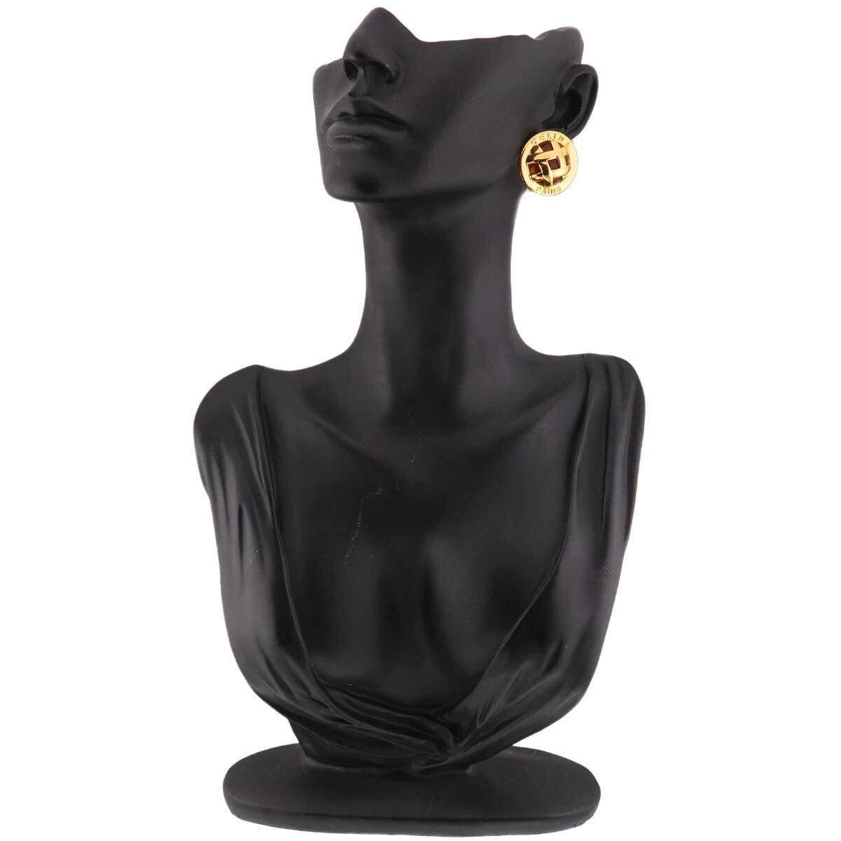 セリーヌ CELINE カルセドニー イヤリング K18 YG イエローゴールド 750 Earrings Clip on 90301687_画像7