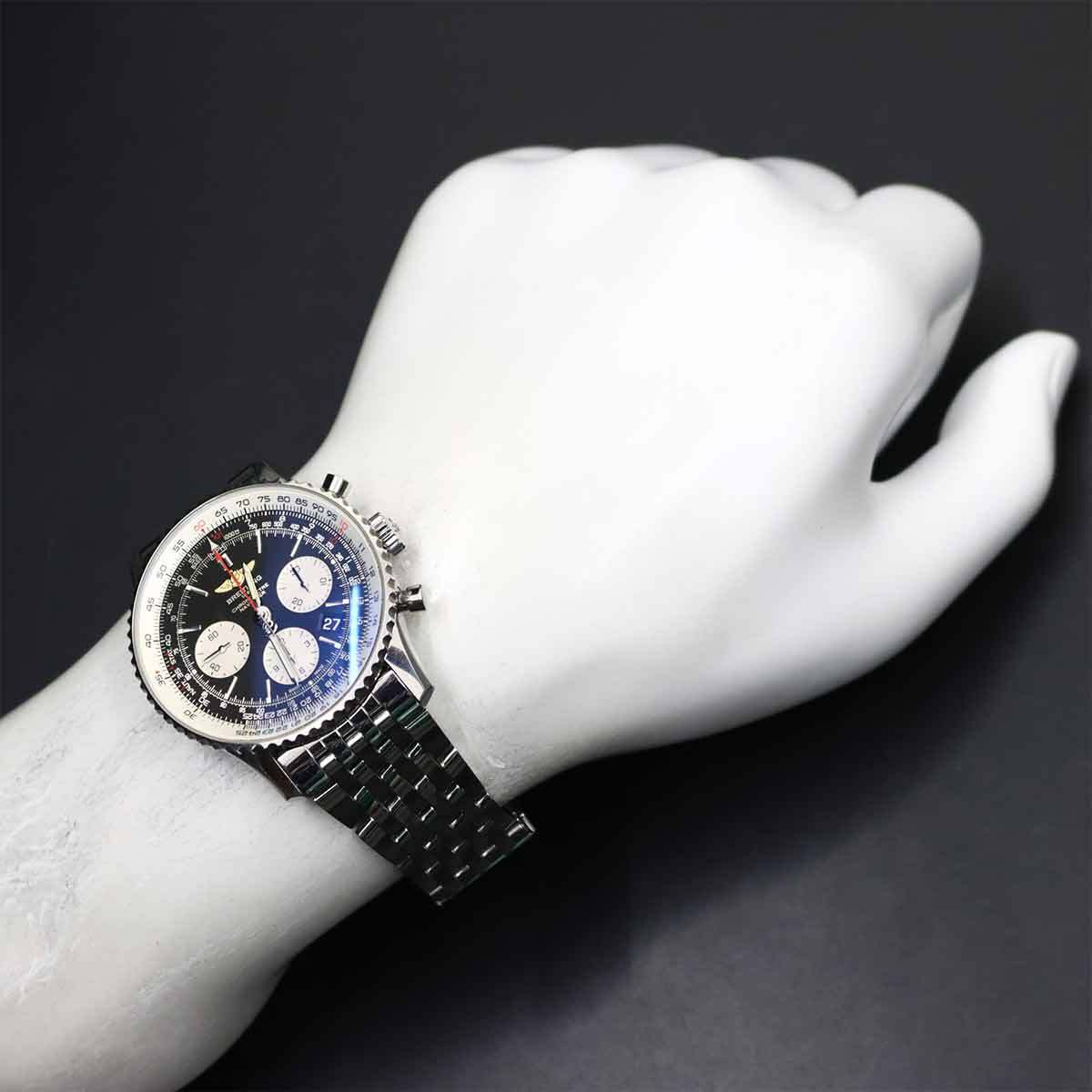 ブライトリング BREITLING ナビタイマー B01 クロノグラフ 43 AB0121 メンズ 腕時計 ブラック 自動巻き Navitimer 90303429_画像4
