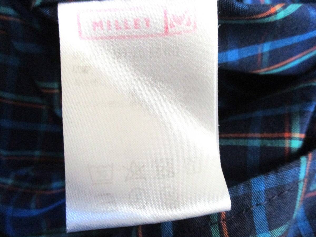 ブルー系★ M ミレー★ 長袖チェックシャツ★ 青 アウトドア_画像9