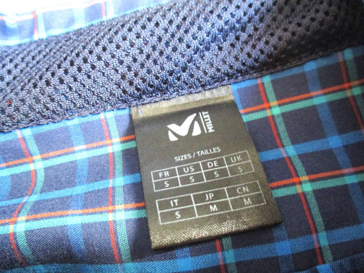 ブルー系★ M ミレー★ 長袖チェックシャツ★ 青 アウトドア_画像2