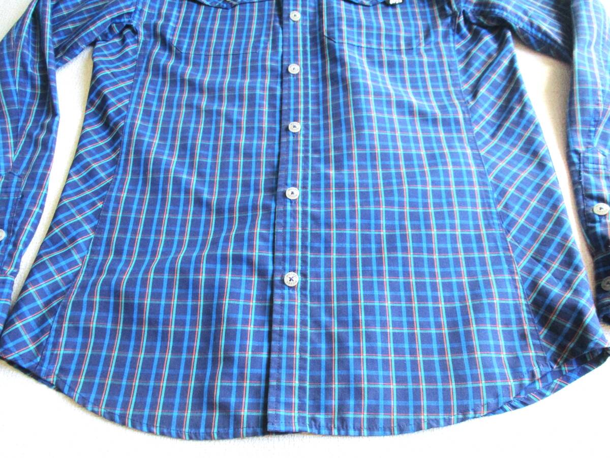 ブルー系★ M ミレー★ 長袖チェックシャツ★ 青 アウトドア_画像5