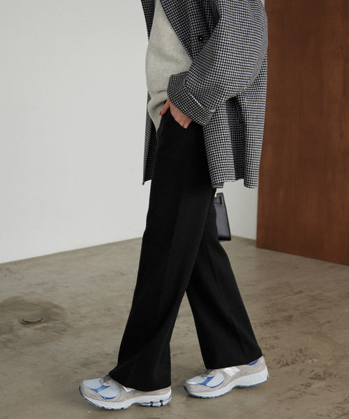 ∞ ２０２２aw slobe iena イエナスローブ ウォッシャブル スムース ニット パンツ 36 イージー　ブラック　黒　リラックス　∞_画像2