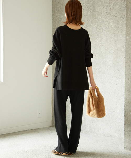 ∞ ２０２２aw slobe iena イエナスローブ ウォッシャブル スムース ニット パンツ 36 イージー　ブラック　黒　リラックス　∞_画像5