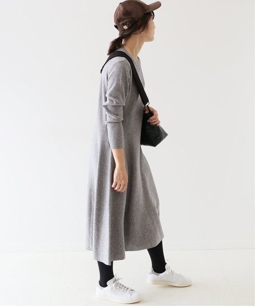 ∞ 2022aw slobe iena イエナスローブ ウォッシャブル フレア ワンピース ベージュ ウールブレンド ニット ∞_画像5