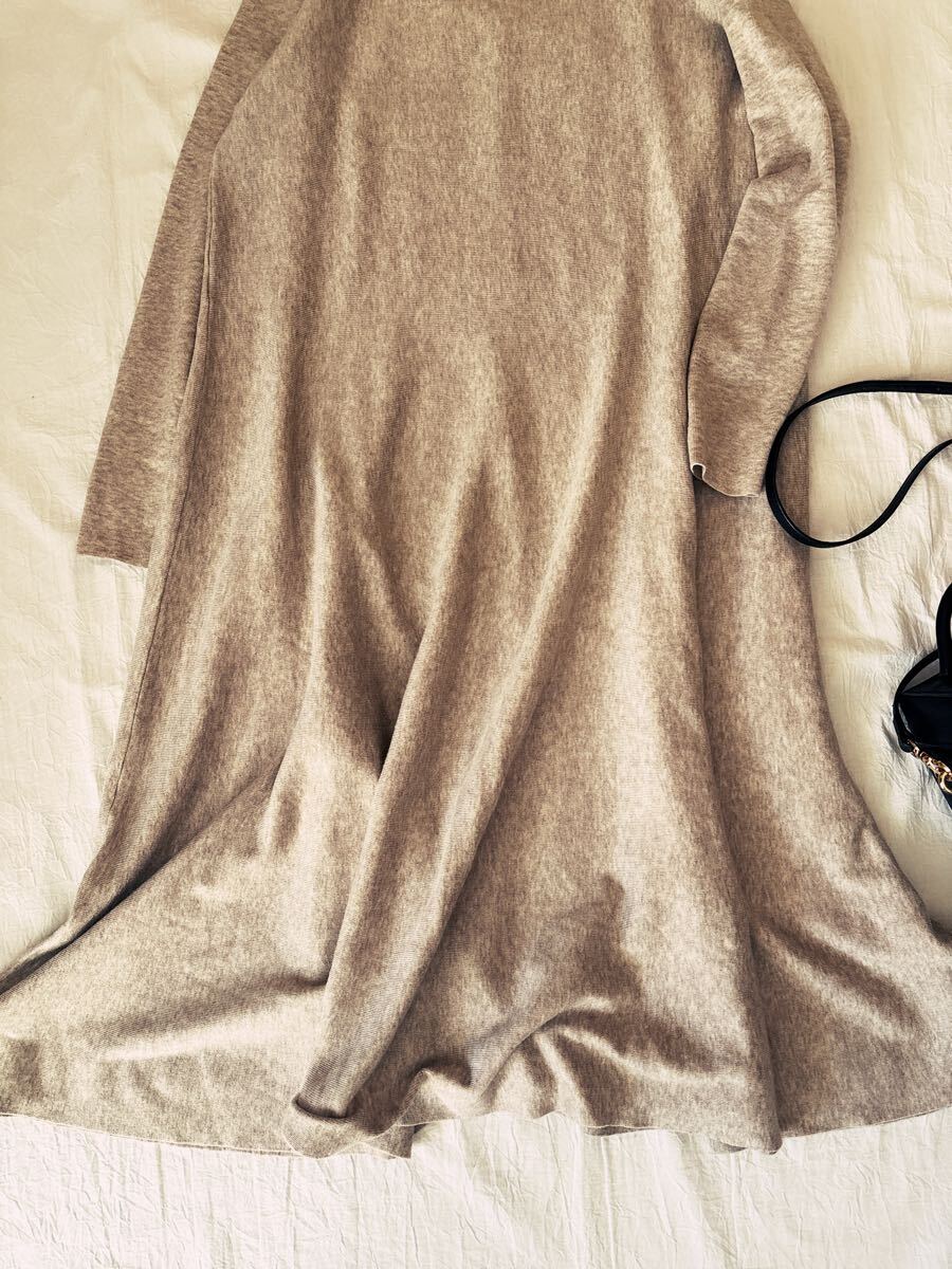∞ 2022aw slobe iena イエナスローブ ウォッシャブル フレア ワンピース ベージュ ウールブレンド ニット ∞_画像9