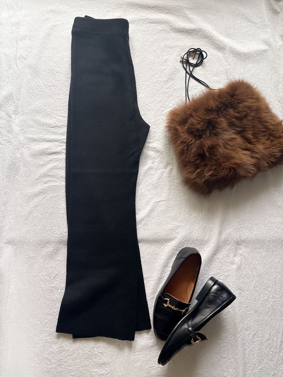 ∞ ２０２２aw slobe iena イエナスローブ ウォッシャブル スムース ニット パンツ 36 イージー　ブラック　黒　リラックス　∞_画像9