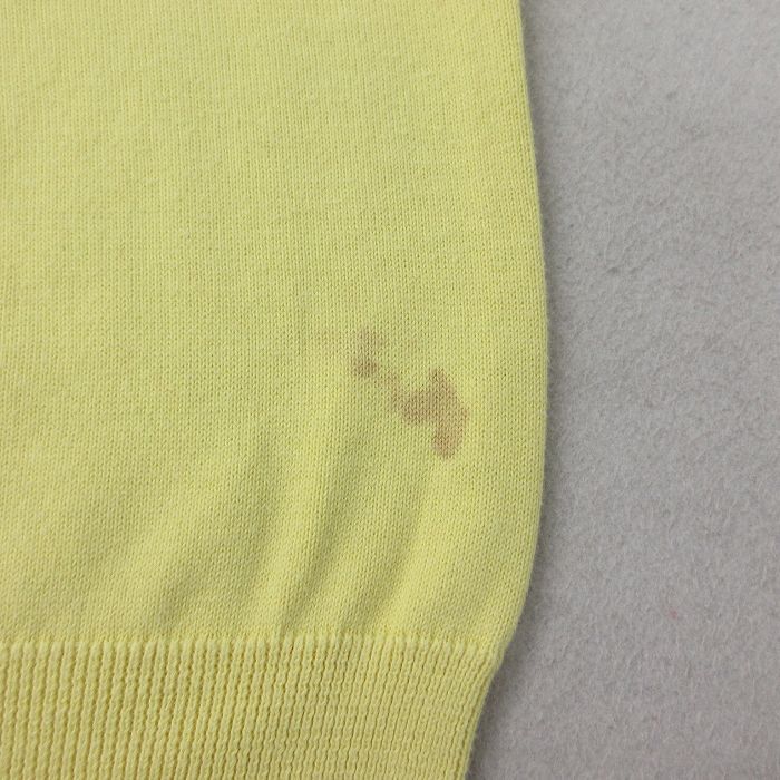 【50%OFF】古着 ラルフローレン 長袖 ブランド セーター キッズ ボーイズ 子供服 90s ワンポイントロゴ コットン Vネック 黄 イエロー 5OF_画像5
