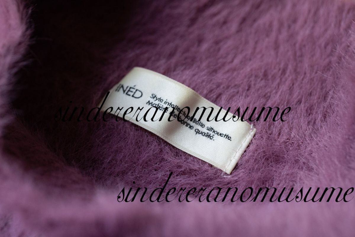 ★イネド　ピンク紫シャギーニットセーター　厚手クルーネック★_画像6