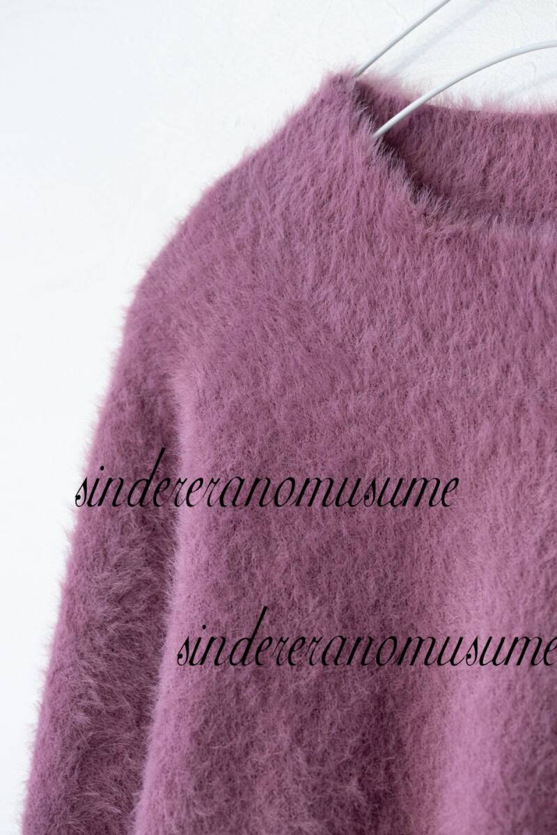 ★イネド　ピンク紫シャギーニットセーター　厚手クルーネック★_画像2