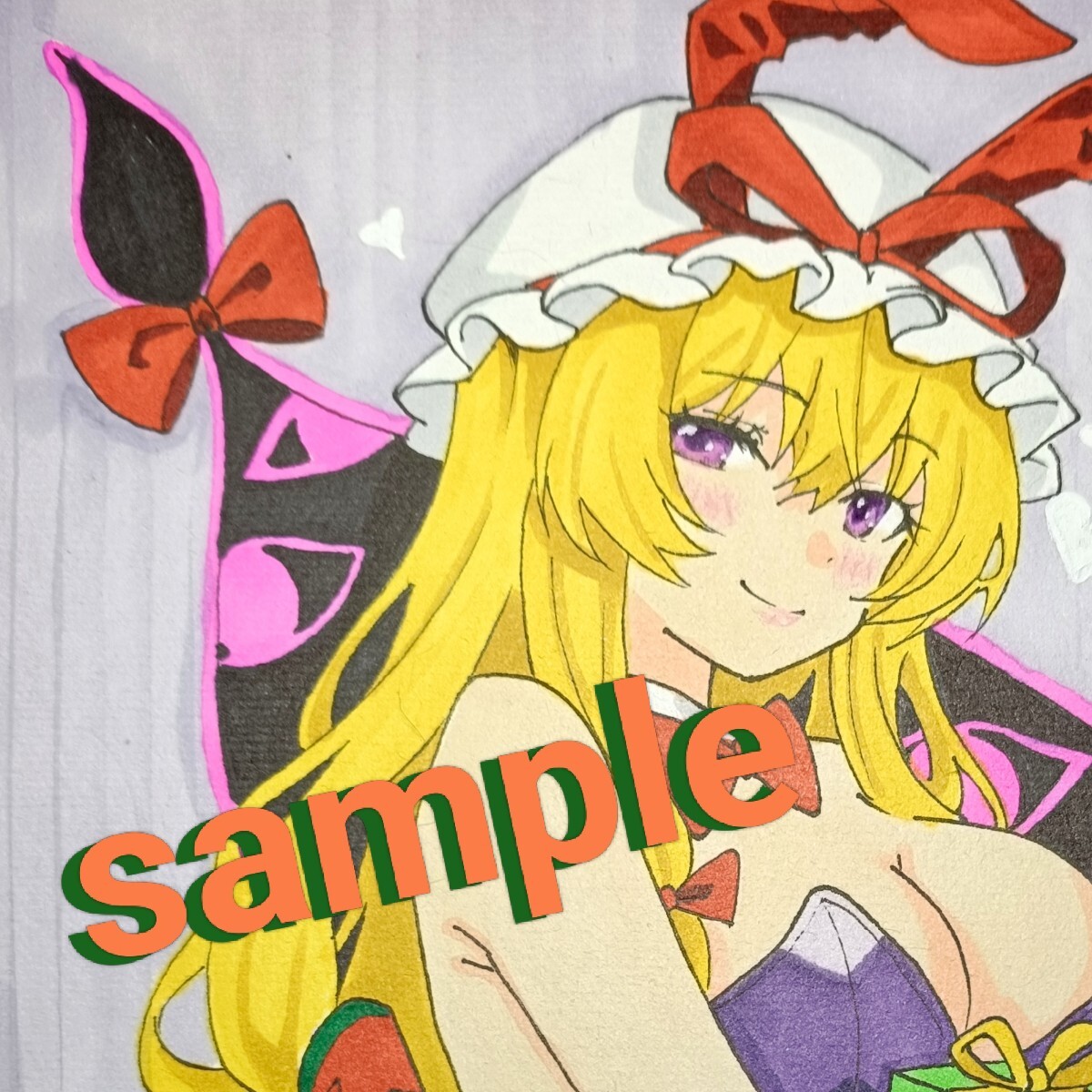  такой же человек ручные иллюстрации / восток person Project.. фиолетовый / Рождество ba колено исходная картина средний карточка для автографов, стихов, пожеланий один пункт было использовано 