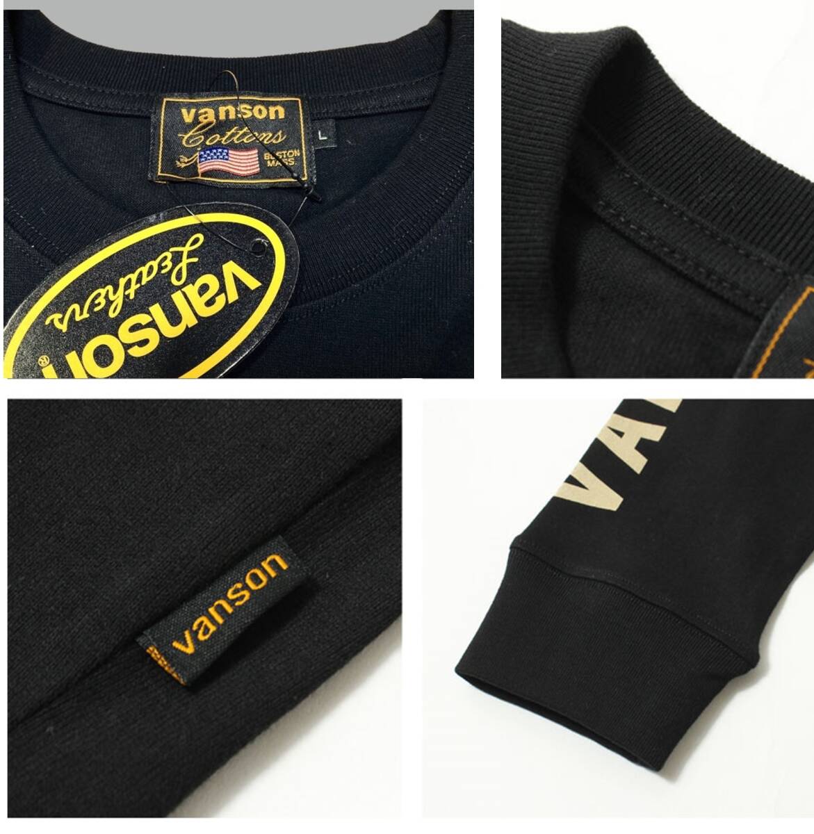 送料185円新品(L)男女定価9,350円[バンソン ワンスターエンブレム サガラ刺繍 長袖Tシャツ ロンT]NVLT-2417豪華刺繍プリント アメカジ671_画像9