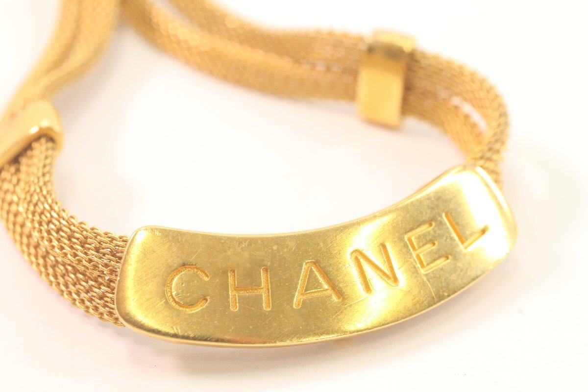 CHANEL シャネル 98P ブレスレット バングル ロゴ ゴールドカラー レディース アクセサリー 4747-K_画像6