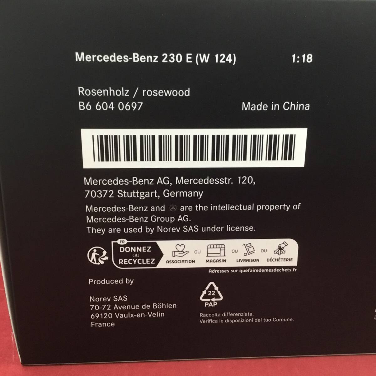 Mercedes-Benz Mercedes * Benz Norev 1/18 миникар дилер модель Mercedes-Benz 230E (W124) 1989-1993 70372 не использовался товар 