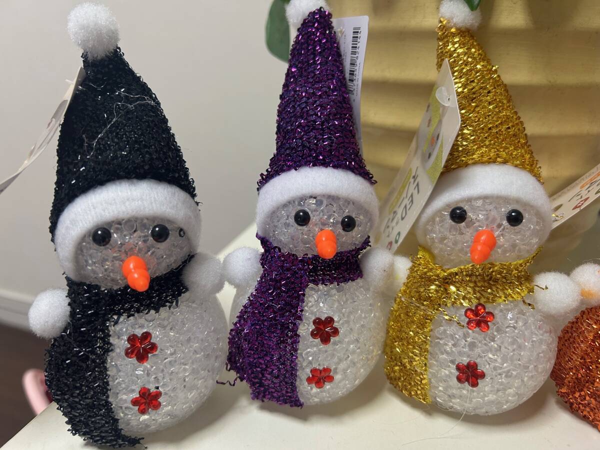 ☆☆☆ スノーマンカラーLEDライト 雪だるまセット(1)(新品未使用) ☆☆☆_画像2