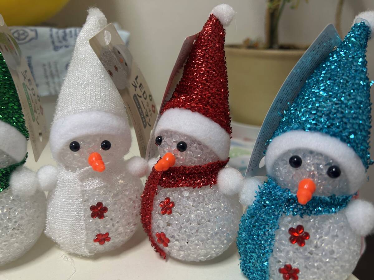 ☆☆☆ スノーマンカラーLEDライト 雪だるまセット(1)(新品未使用) ☆☆☆_画像4