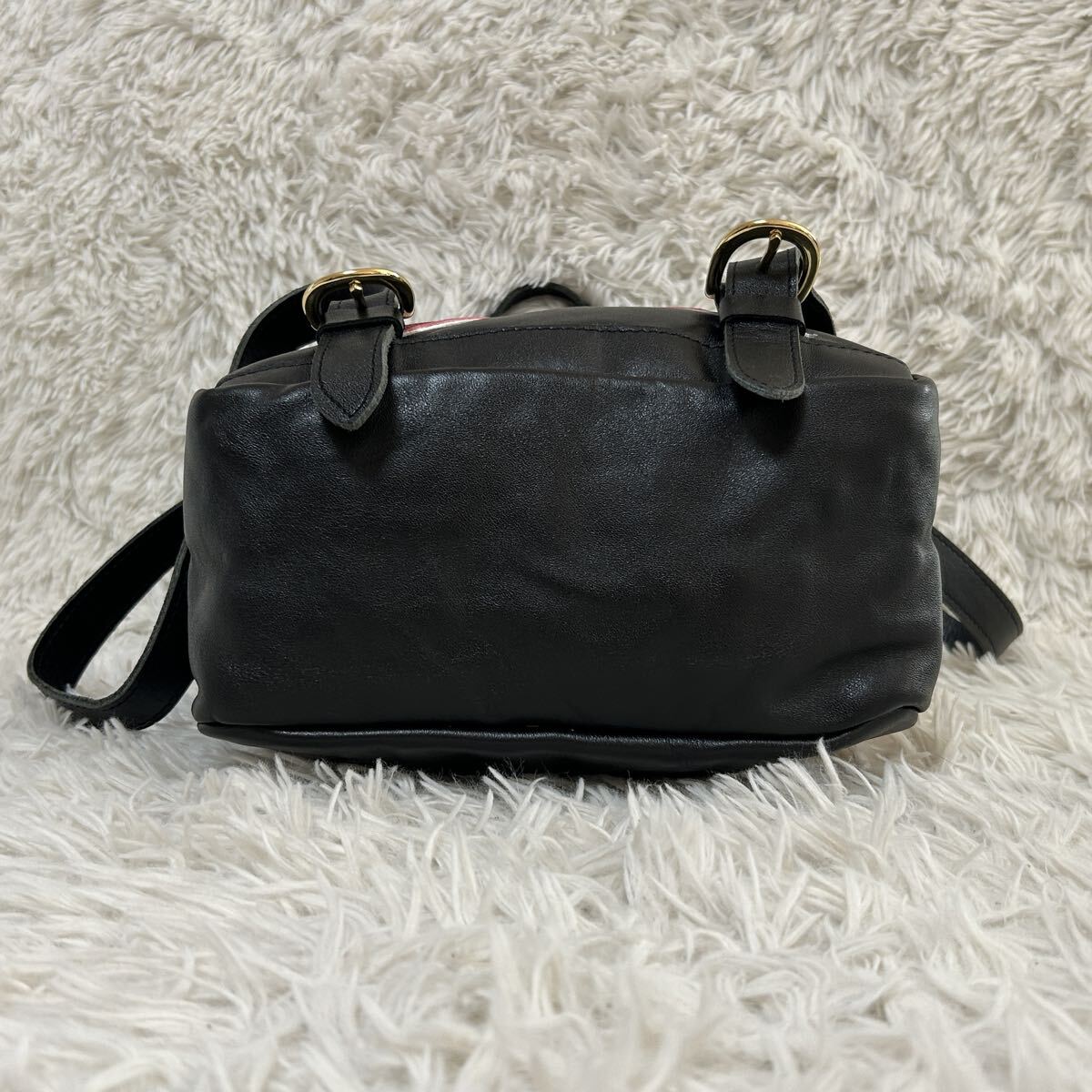 極美品/超希少/バックパック VANSON バンソン リュック 刺繍 バイカー ワンスター メンズ バイク レザー 本革 1円 USA製 黒 ブラック_画像6