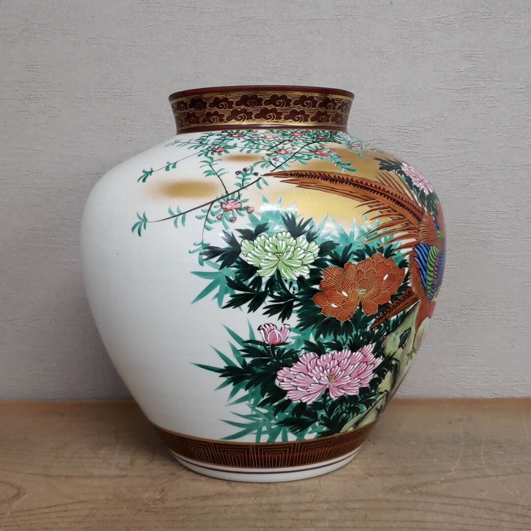  Kutani ваза для цветов Kutani . дракон цветная роспись золотая краска цветы и птицы . золотая краска цветная роспись красный . золотая краска феникс цветы и птицы map . инструмент кувшин "hu" ваза цветок inserting большой ваза большой .[140s3788]