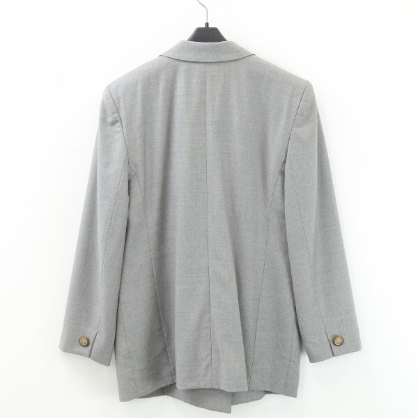 【KA730】美品◆Leilian レリアン ロロピアーナ社 ダブル ジャケット グレー 11_画像2