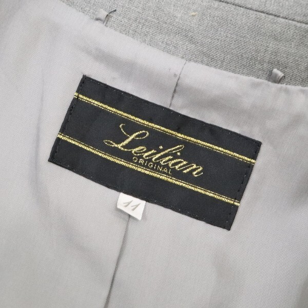 【KA730】美品◆Leilian レリアン ロロピアーナ社 ダブル ジャケット グレー 11_画像7