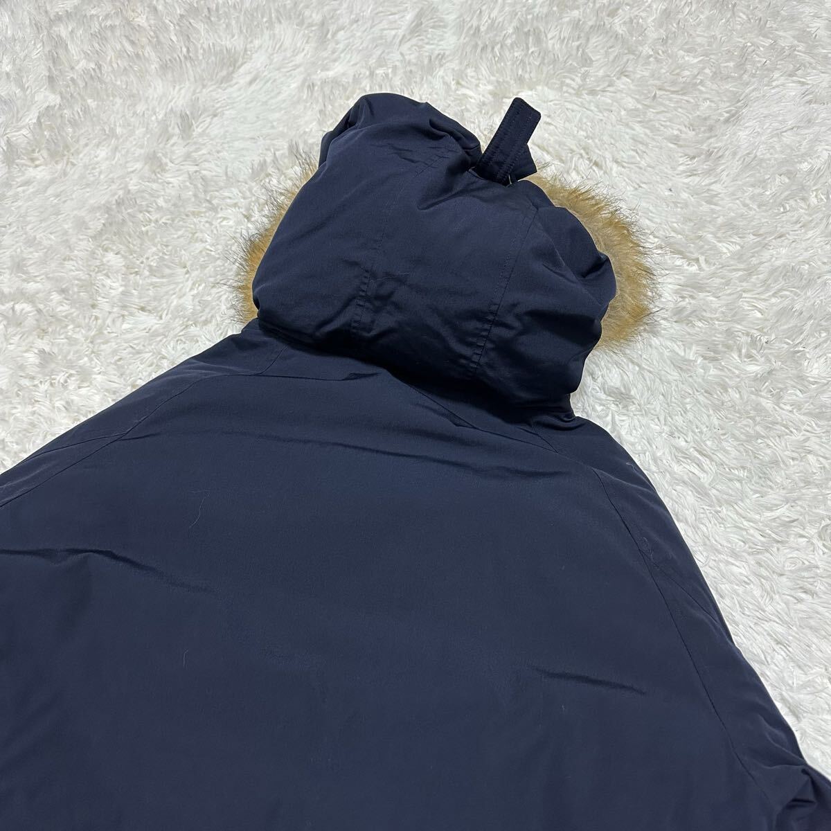 極上ダウン80% schott ショット　 ダウンジャケット 肉厚 極暖 アウター ネイビー　ファー　防水　メンズ　ダウンコート　Lサイズ_画像7