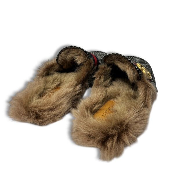 23 正規品 GUCCI グッチ シェブロン織り GGマーモント プリンスタウン ローファー シューズ シェリーライン メンズ イタリア製_画像4